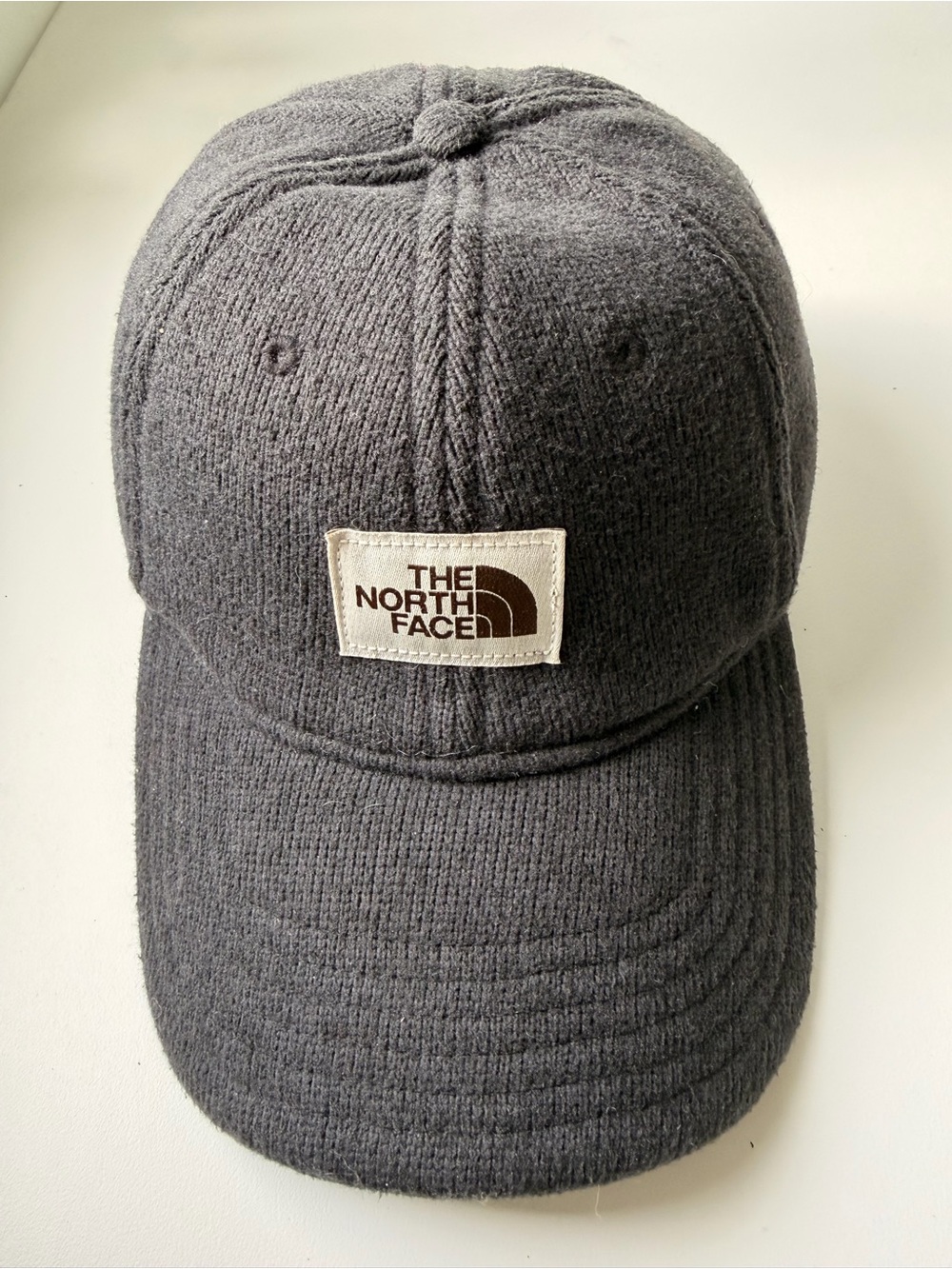 The North Face Men's Charcoal Knit Cap with Logo Patch